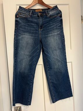 Judy Blu Dark Blue Women's Wide Crop Jeans